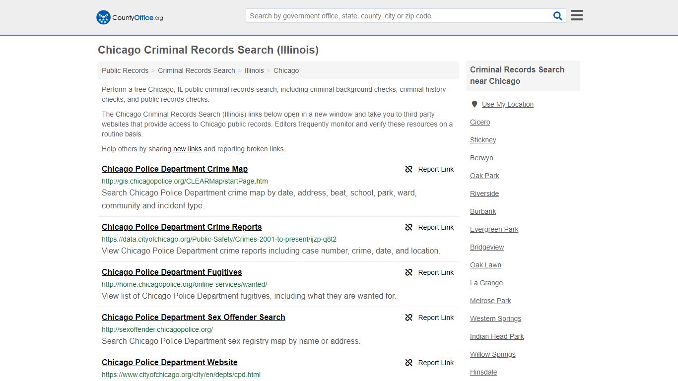 Chicago Criminal Records Search (Illinois) - County Office