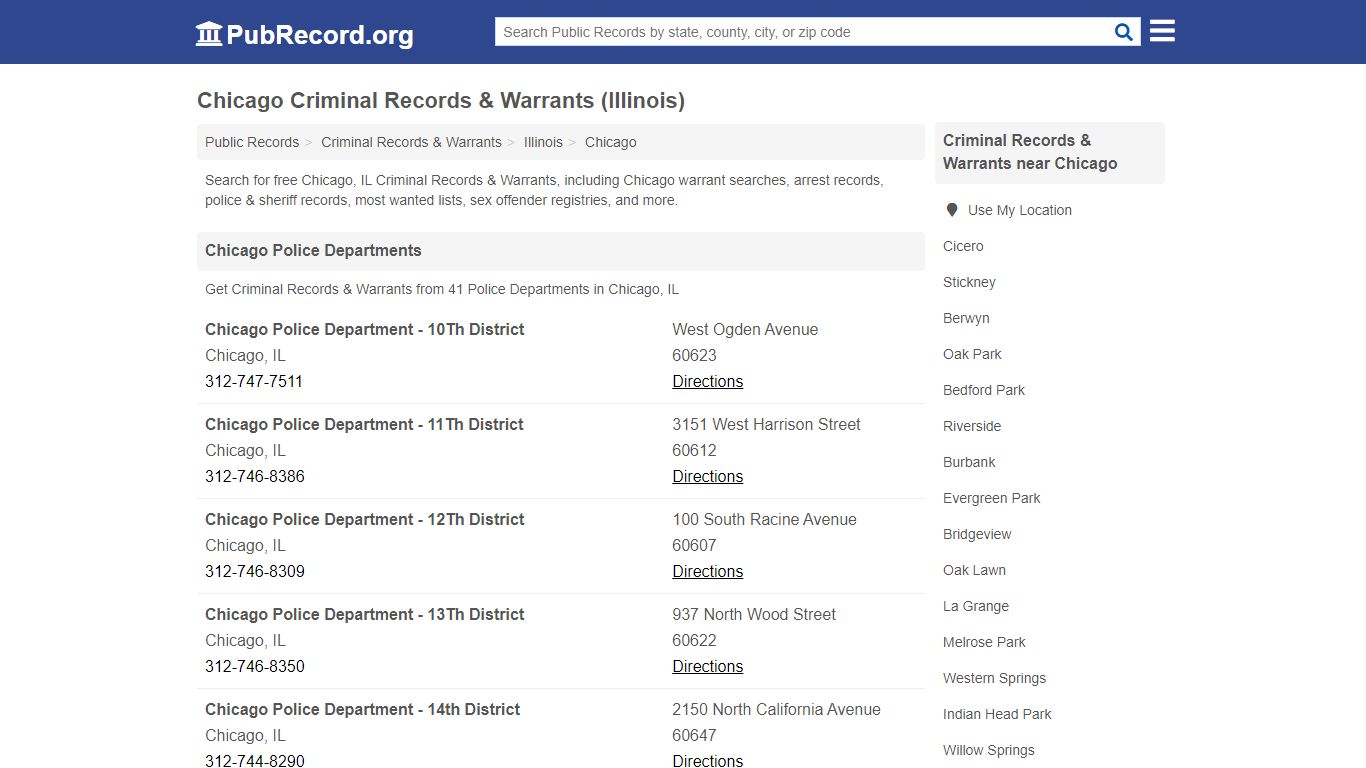 Chicago Criminal Records & Warrants (Illinois)